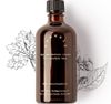 bumwell Baby-Wundschutz Liquid Produktfoto mit botanischen Illustrationen - 100% Naturkosmetik mit Bio-Schwarztee und Eichenrinde